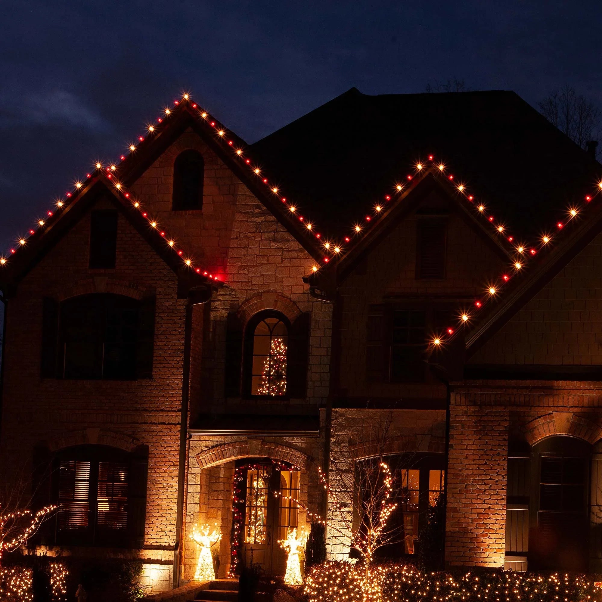 ft Wintergreen Indoor-Outdoor Lights, Christmas C9 Commercial Lighting Red/Clear 50 50 String Lights,
