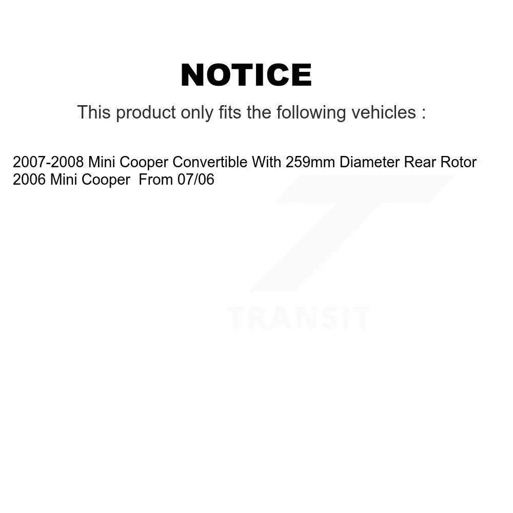 Transit Drilled Disc And Coated Pads Kit Rotors - Cooper For Slotted Auto Mini Brake KDS-100458 Semi-Metallic Rear