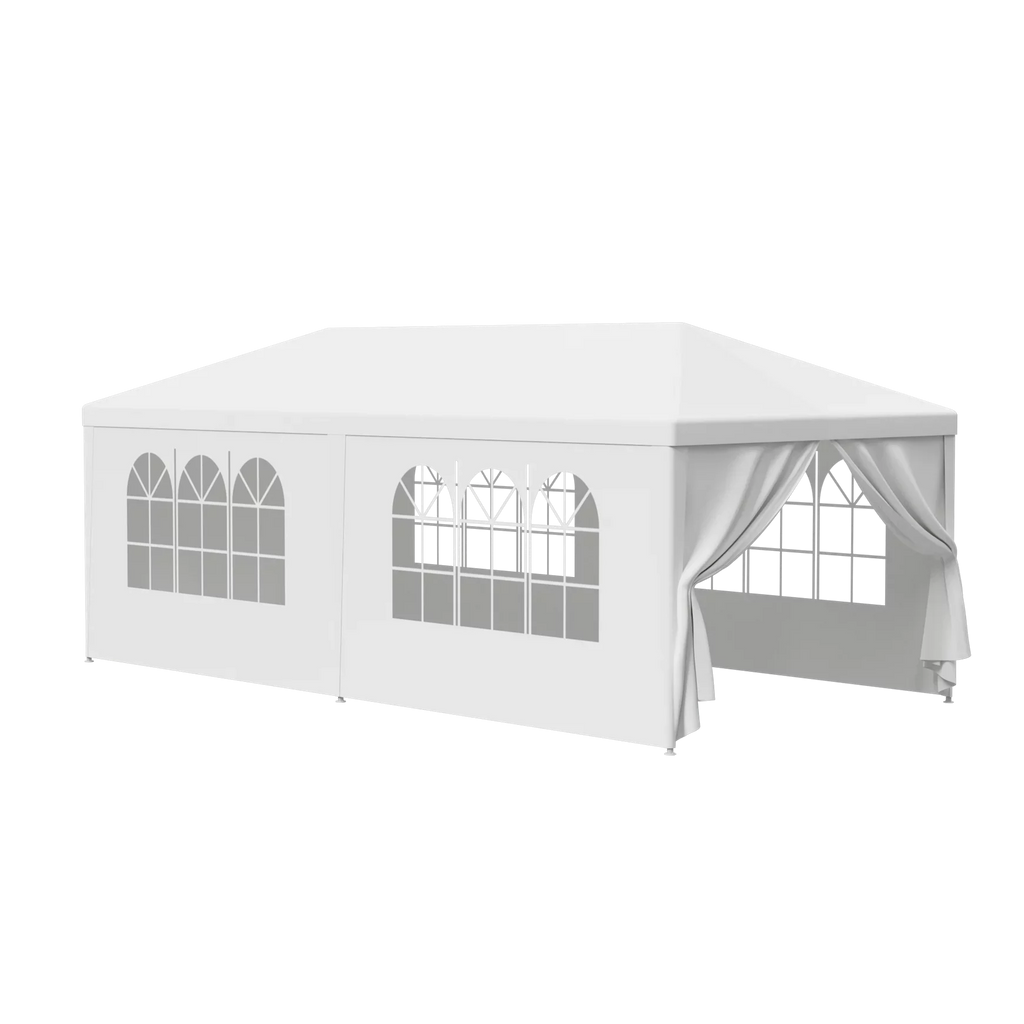 10'x20' Walls, Party Outdoor 8.00, White Canopies Event Side Tent Gazebo Zeny Pavilion 6 Wedding Canopy with