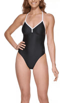 One-Piece BLACK 2X-Large US T-Back Swimsuit, DKNY