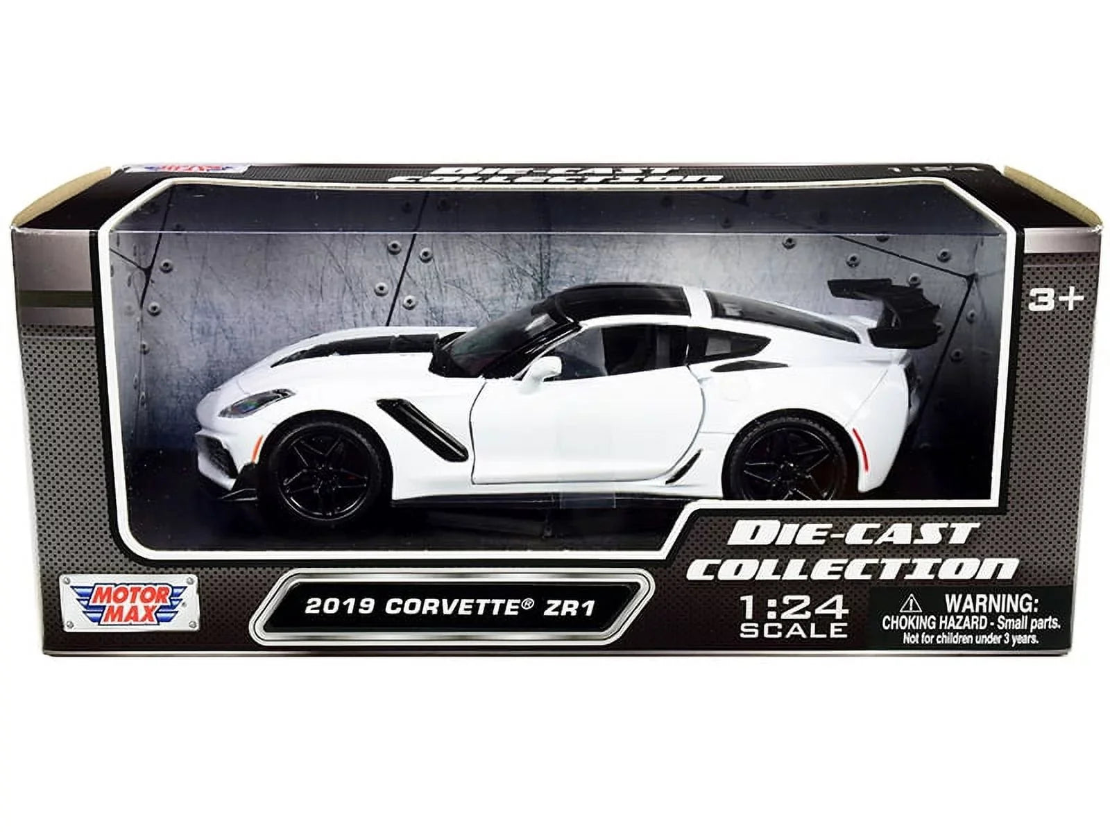 Model 2019 - scale Car Toy White - Diecast Max Corvette 79356WH Motor Chevy ZR1, 1/24