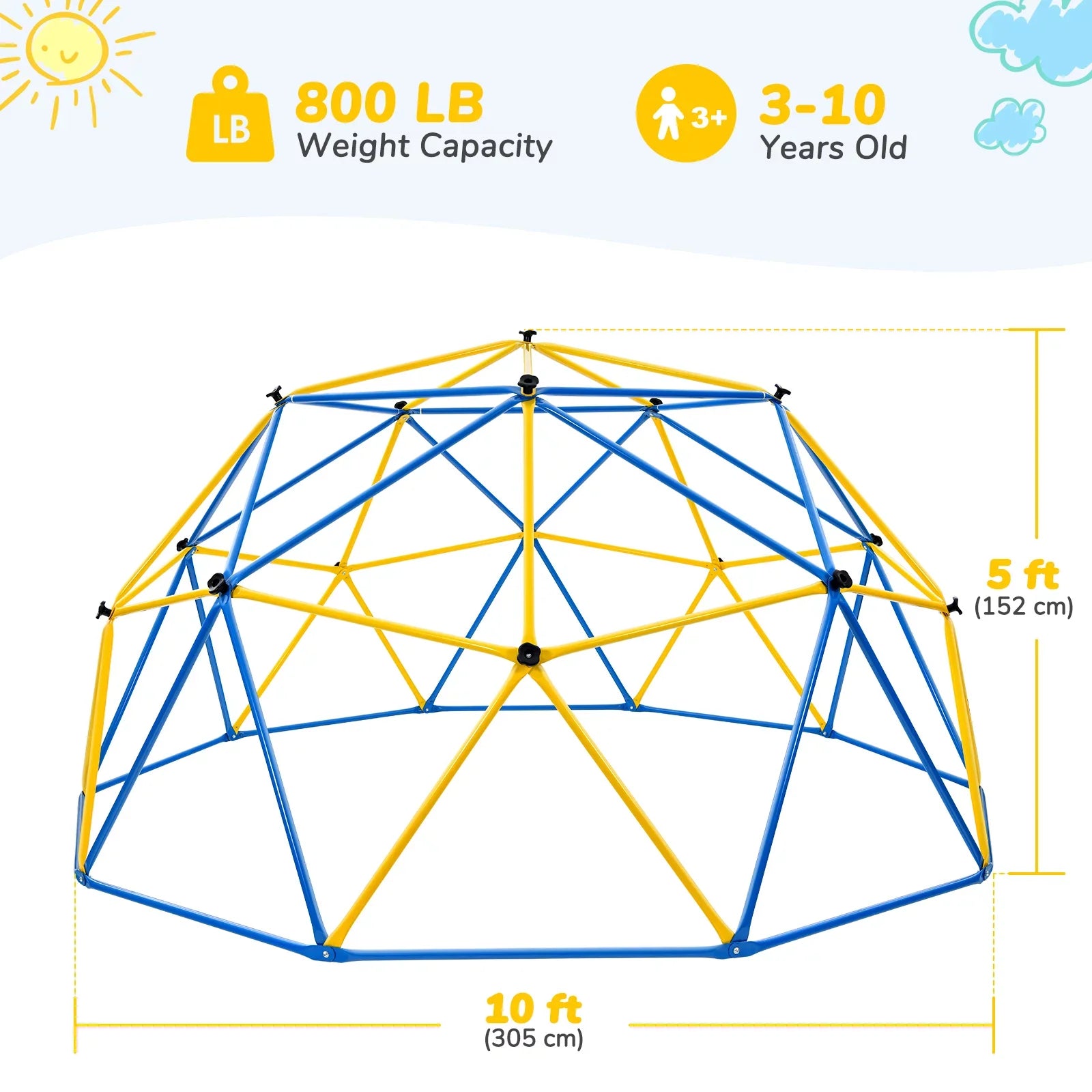 Dome and with Dome 800 Steel Hammock with 10FT For Climbing Climber Frame Swing Kids lbs JUGADER Canopy