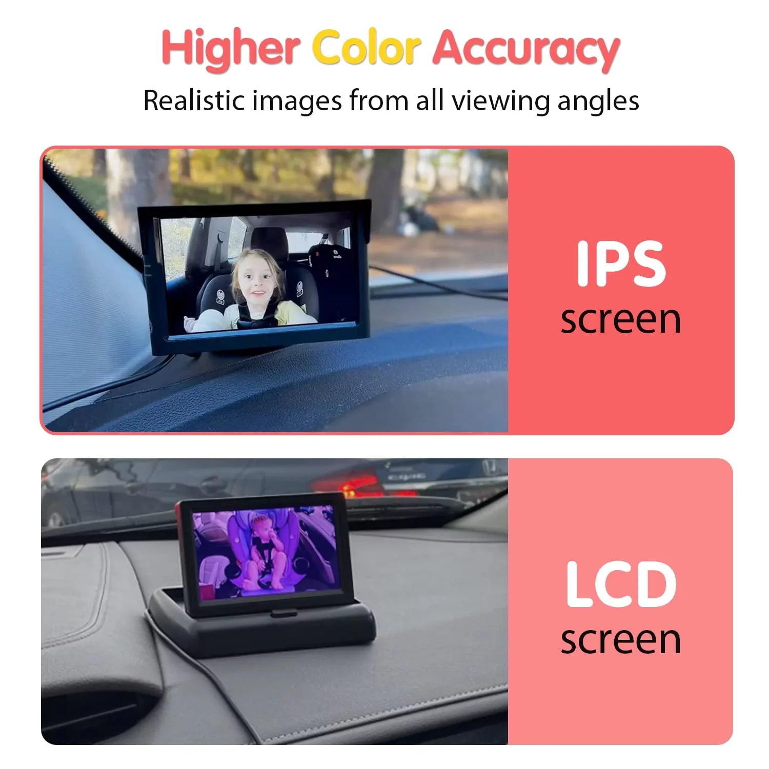 Baby HD Observing Safety Luckview Children Monitor Zoom Car Night Back While 3X for Seat Car Rear Car Driving Baby Seat Monitor Car Camera Vision, Facing Camera Baby Baby Camera
