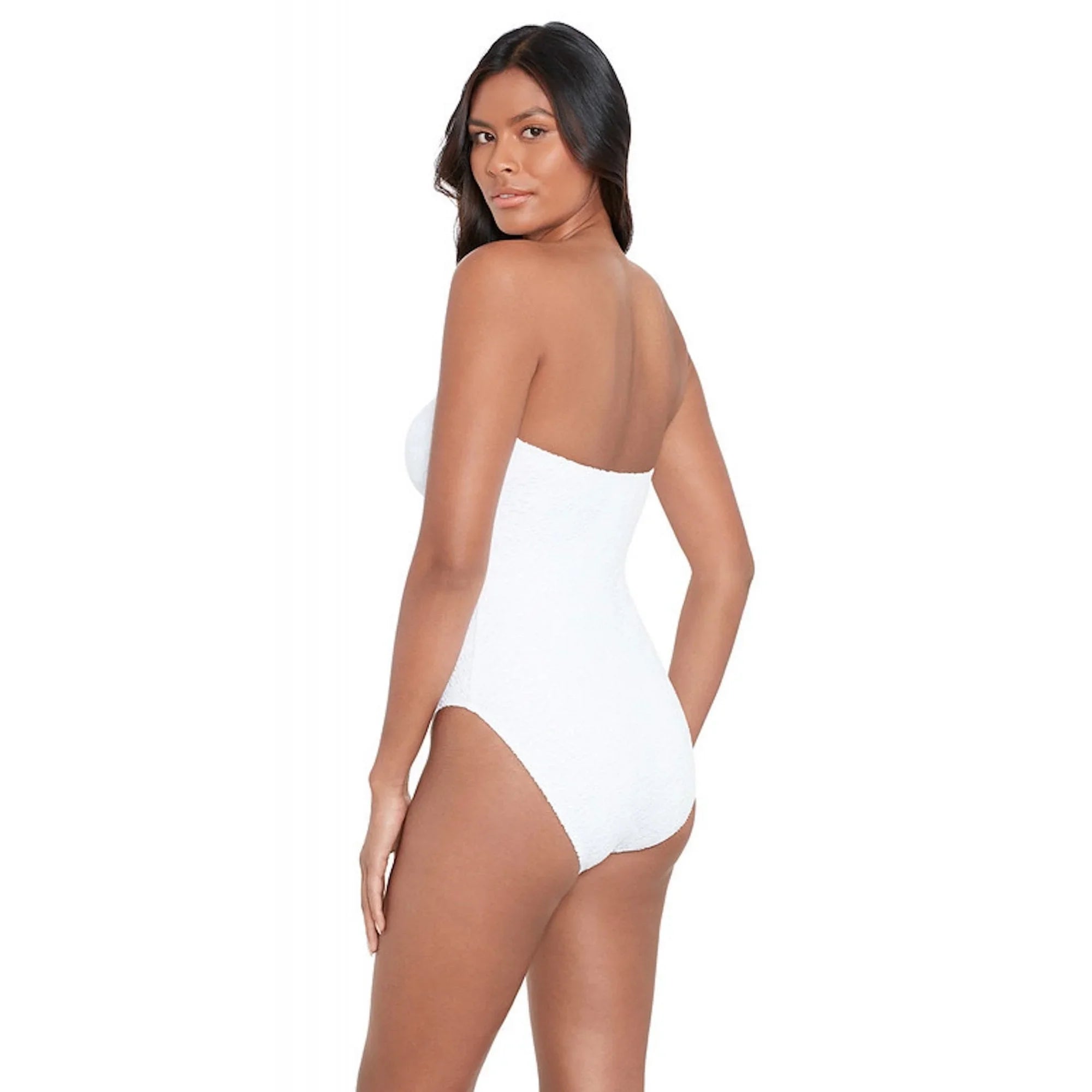 Size Womens Bandeau Ring Lauren Ralph LAUREN Crochet White 4 One-Piece