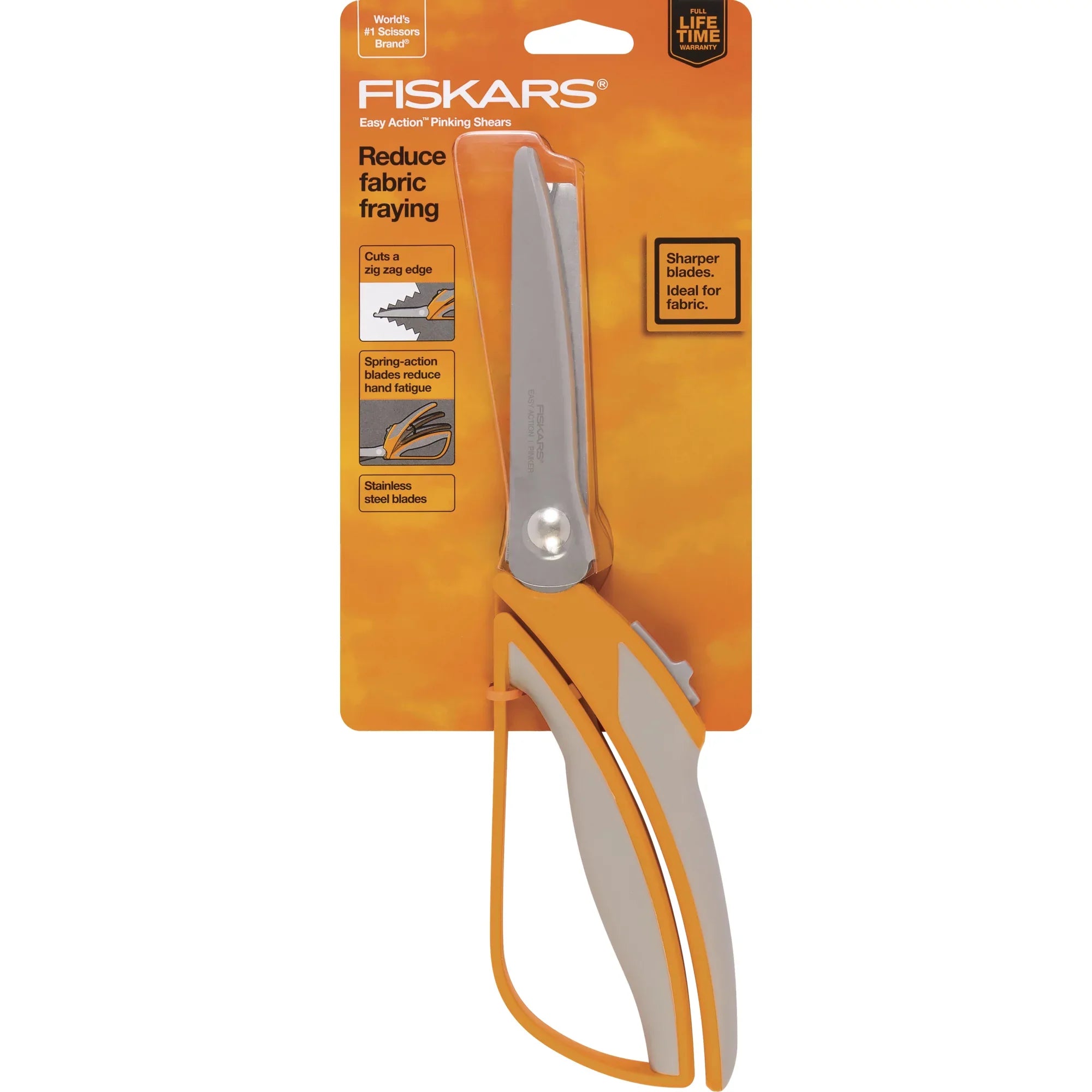 Action Gray Fiskars Shears, Easy Orange 10.5 and inch, Pinking