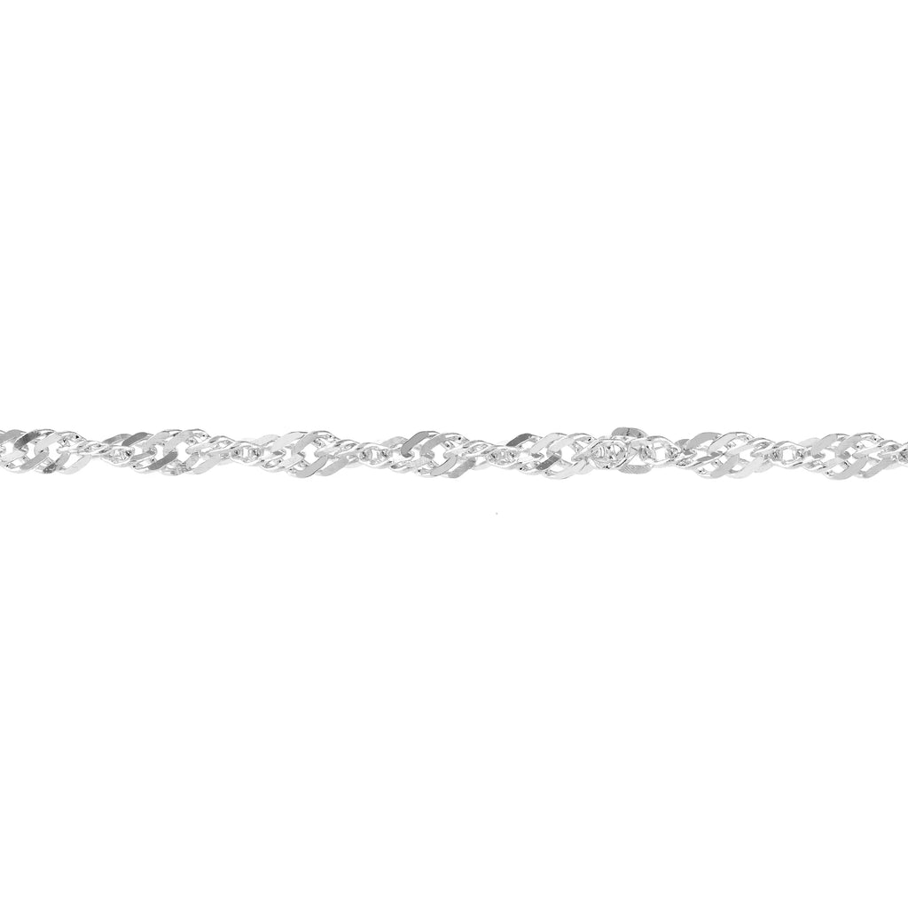 Singapore 1.7mm White Adjustable 14K Gold Anklet Women's 9"-10"