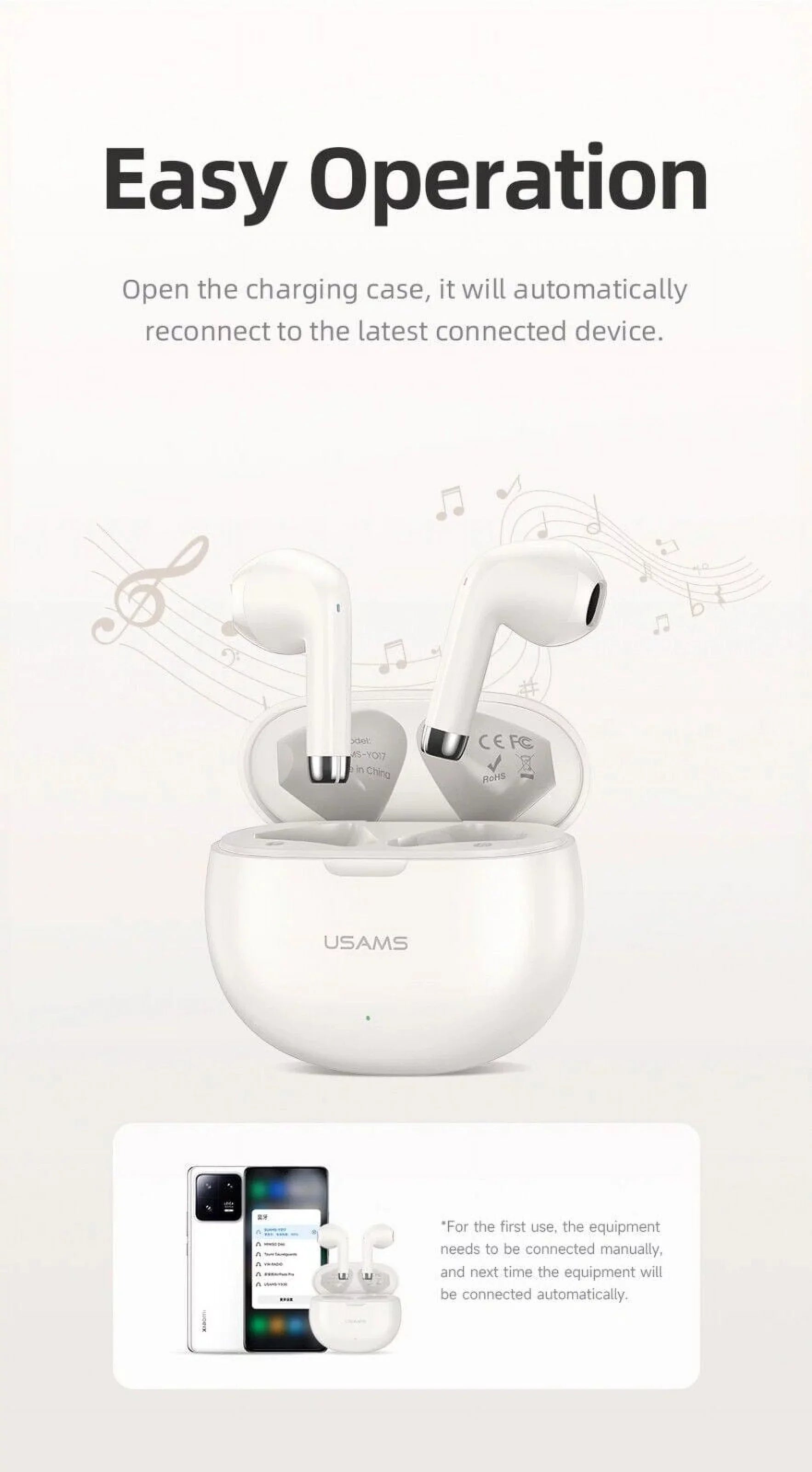 5.3 Earbuds Noise Earphones,Touch 1 Mic,IPX4 Sony Headphones with Earphones Control - Waterproof Charging for Wireless Cancelling Xperia White IV with Bluetooth Case,Wireless