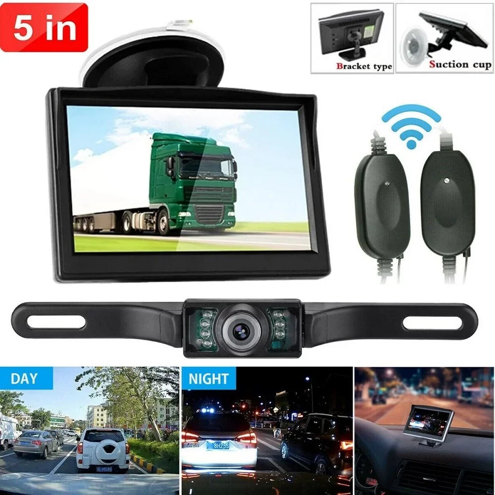 Rear 5" Night Parking MM Camera Electronicles HD Wireless Vision View Backup Monitor Car + System