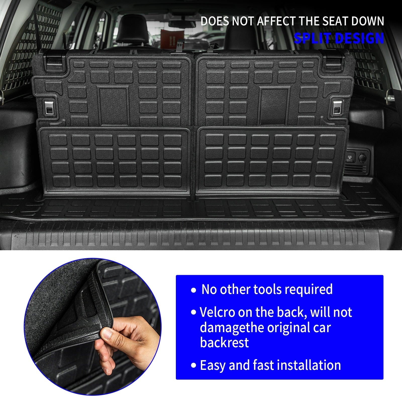 Fit Trunk Row 7 2010-2023 Liner Accessories Toyota Backrest Mat 4Runner (3rd Seats Mat) Mats+Trunk Cargo