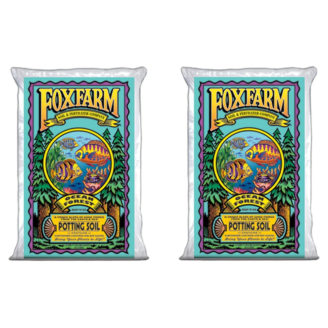 Pack) Foxfarm 6.3-6.8 Garden pH, Potting Cu Ft Bags Ocean Soil Forest 1.5 (2