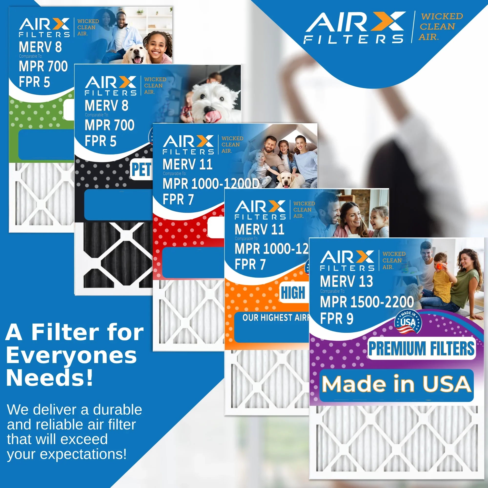FPR & by CLEAN AIR. Compatible FILTERS to MERV 8 Filter 20x25x5 5 MPR FC100A1037 AIRX Carbon 2 Honeywell Odor Comparable with 700 Filter Pack Eliminator Air WICKED