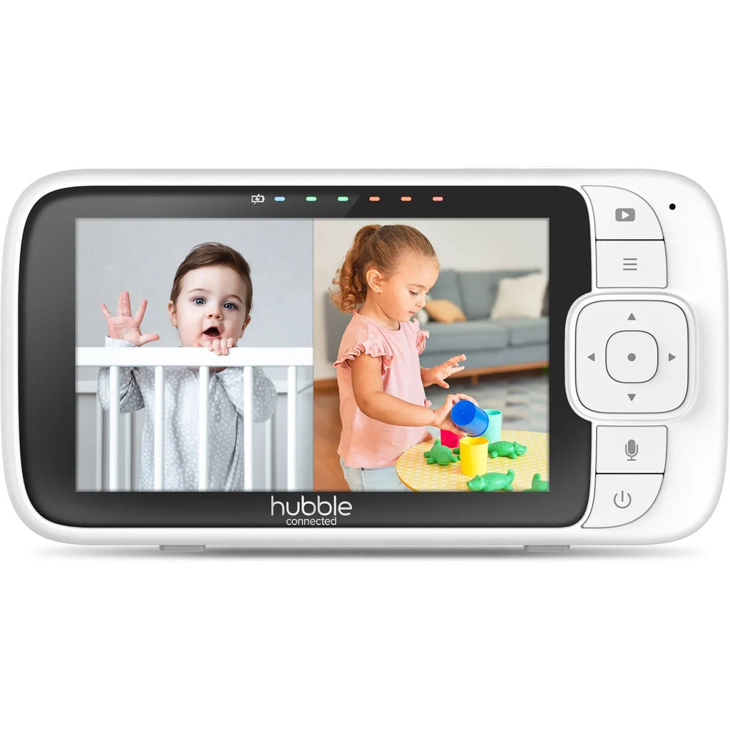 2 HD Connected White Grip with Pal Twin Glow+ in Hubble Cameras, Hubble Nursery Color and Screen,