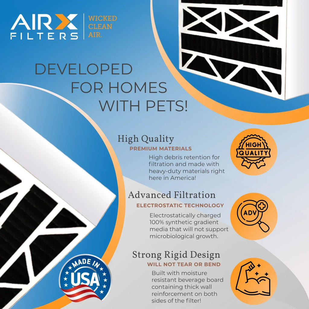 FPR & by CLEAN AIR. Compatible FILTERS to MERV 8 Filter 20x25x5 5 MPR FC100A1037 AIRX Carbon 2 Honeywell Odor Comparable with 700 Filter Pack Eliminator Air WICKED
