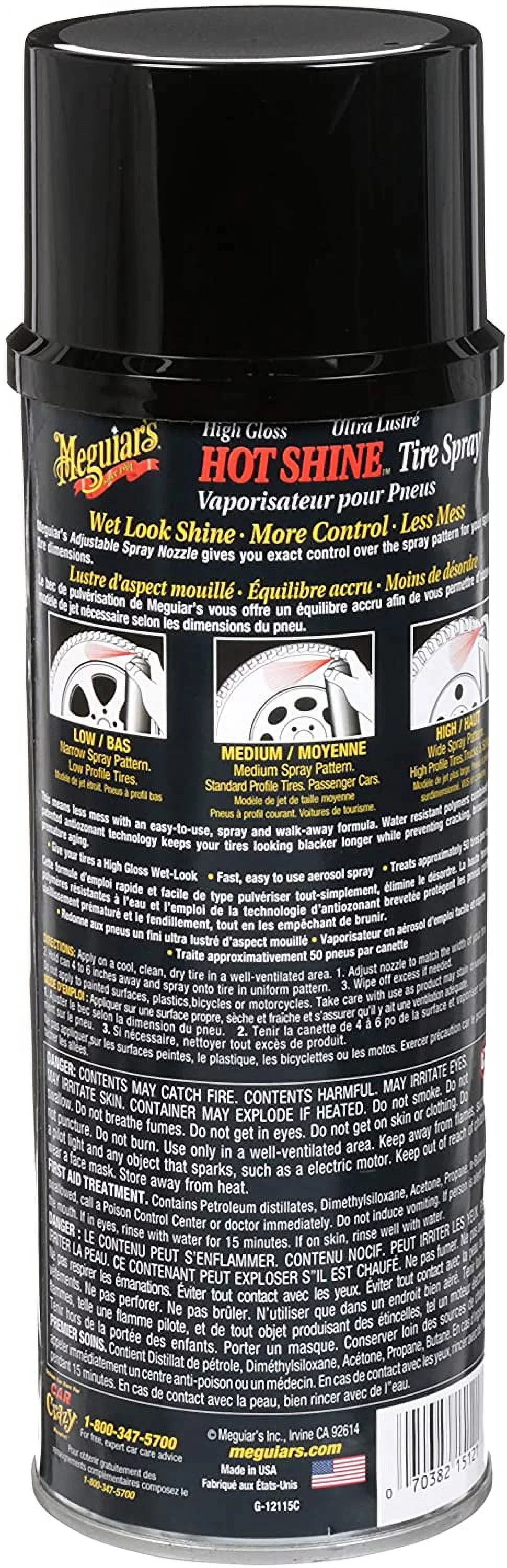 Gloss Shine Meguiar's Tire Coating 15 3 G13815 - Can Hot Oz Spray High