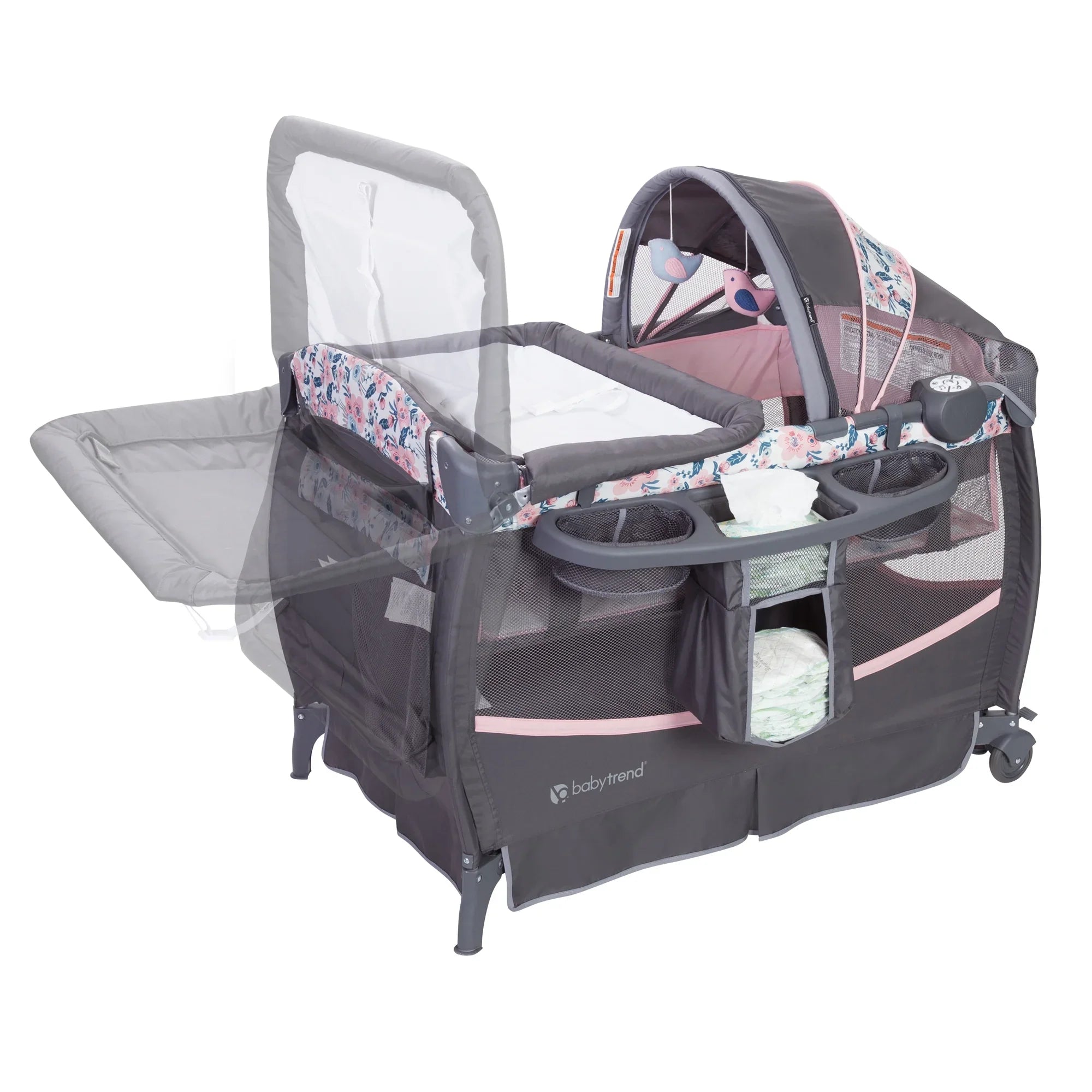 Center – Baby Deluxe Trend Playard II Bluebell with Bag Pink Travel Nursery