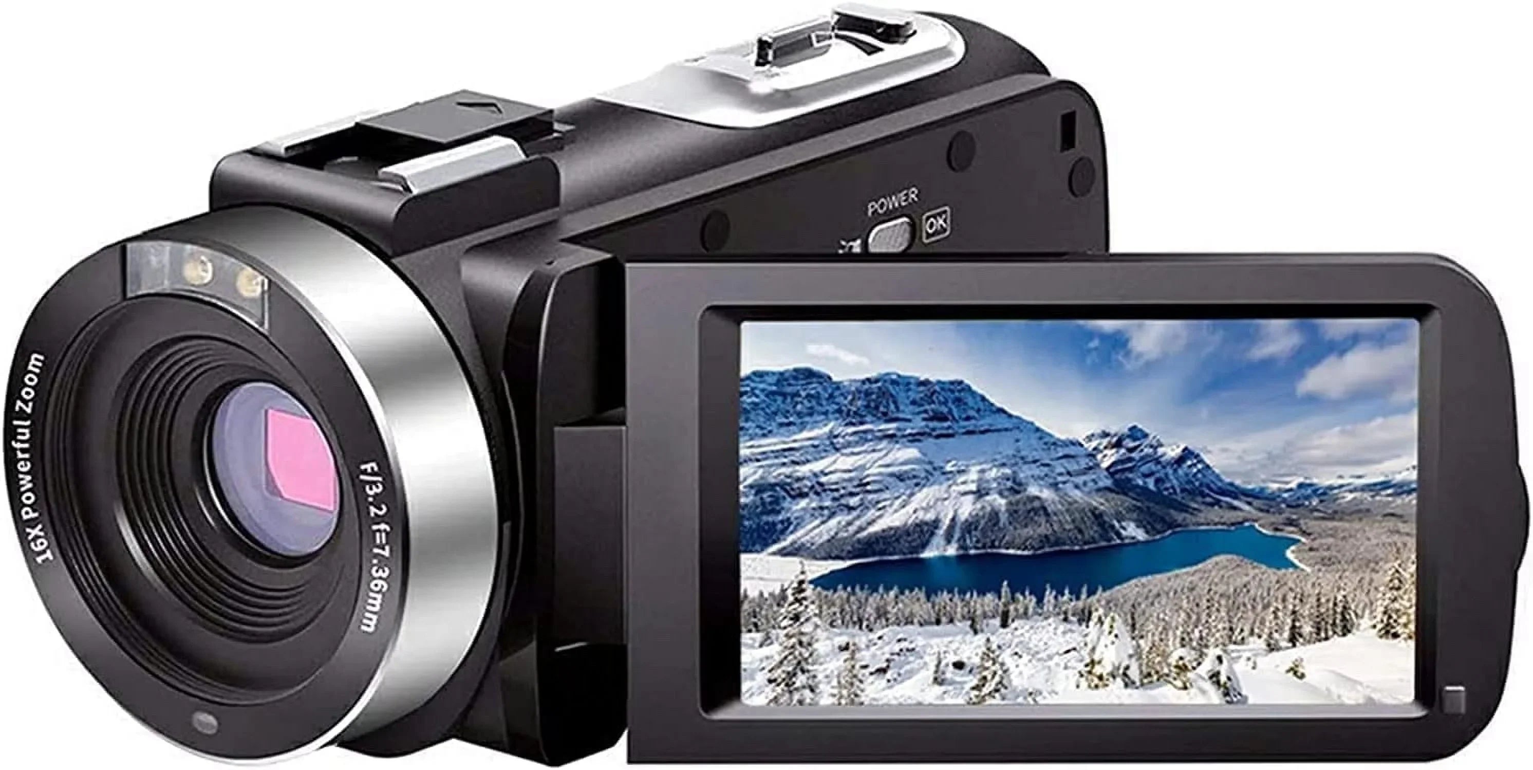 Screen Zoom HD IR 30FPS Camcorders Night Control IPS 2 1080P Camera Camera Vlogging Vision Full Remote Video Camcorder Inch Recorder Camera MP 24.0 Batteries with 3.0 16X