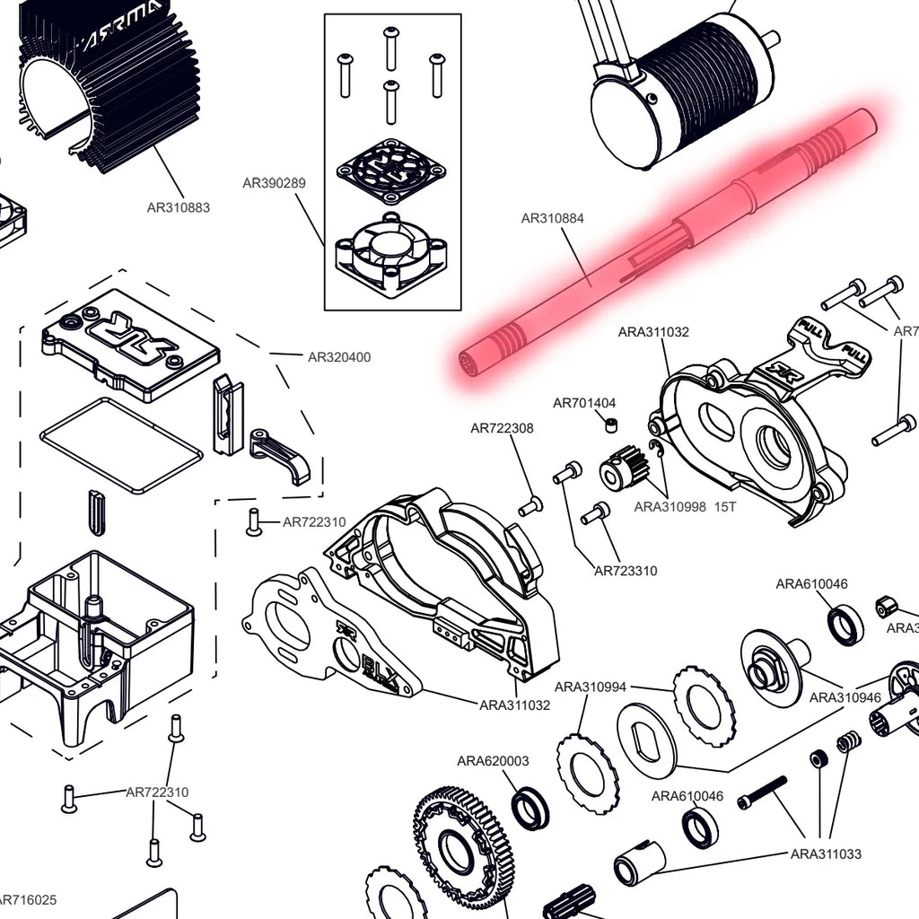 for Granite Driveshaft BLX Part Body 4s Vorteks Upgrades 3S Arrma 3S & Rock Mesimsple Center Ventta 550 Typhon Drive Outcast 1/8 Mega Kraton 3S Clips Senton Shaft 1/10 Big