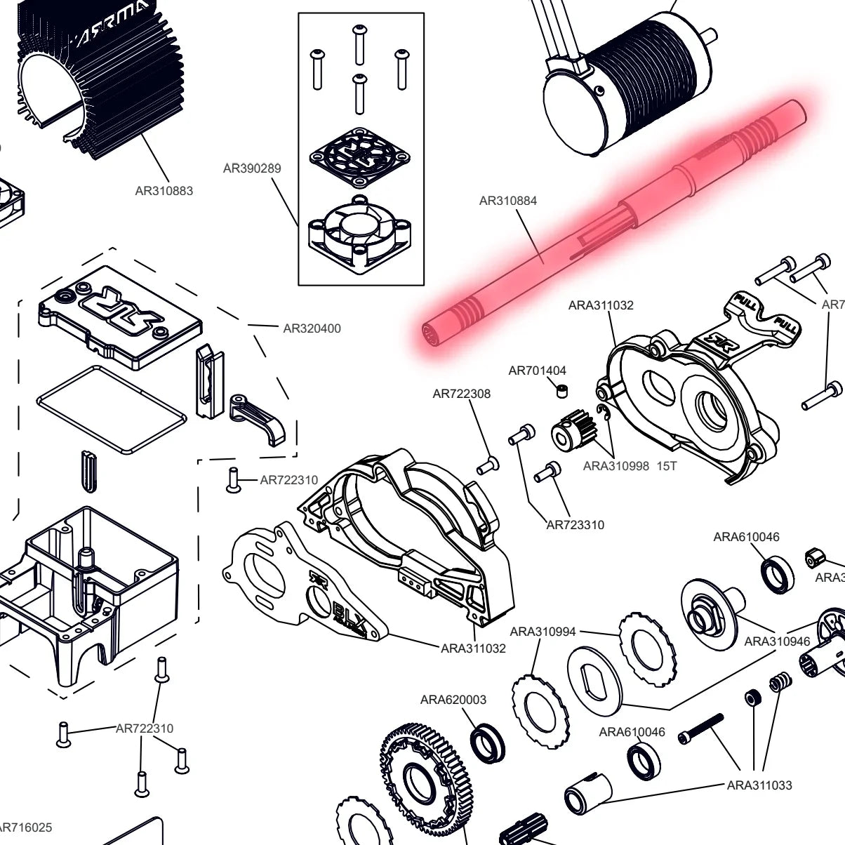 for Granite Driveshaft BLX Part Body 4s Vorteks Upgrades 3S Arrma 3S & Rock Mesimsple Center Ventta 550 Typhon Drive Outcast 1/8 Mega Kraton 3S Clips Senton Shaft 1/10 Big