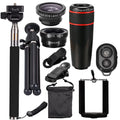 10PCS Stick Lens Selfie Tripod Angle Mobile + + Telephoto Eye Wide Detachable Fish Phone + Lens Universal 8X Lens Macro Clip-on +