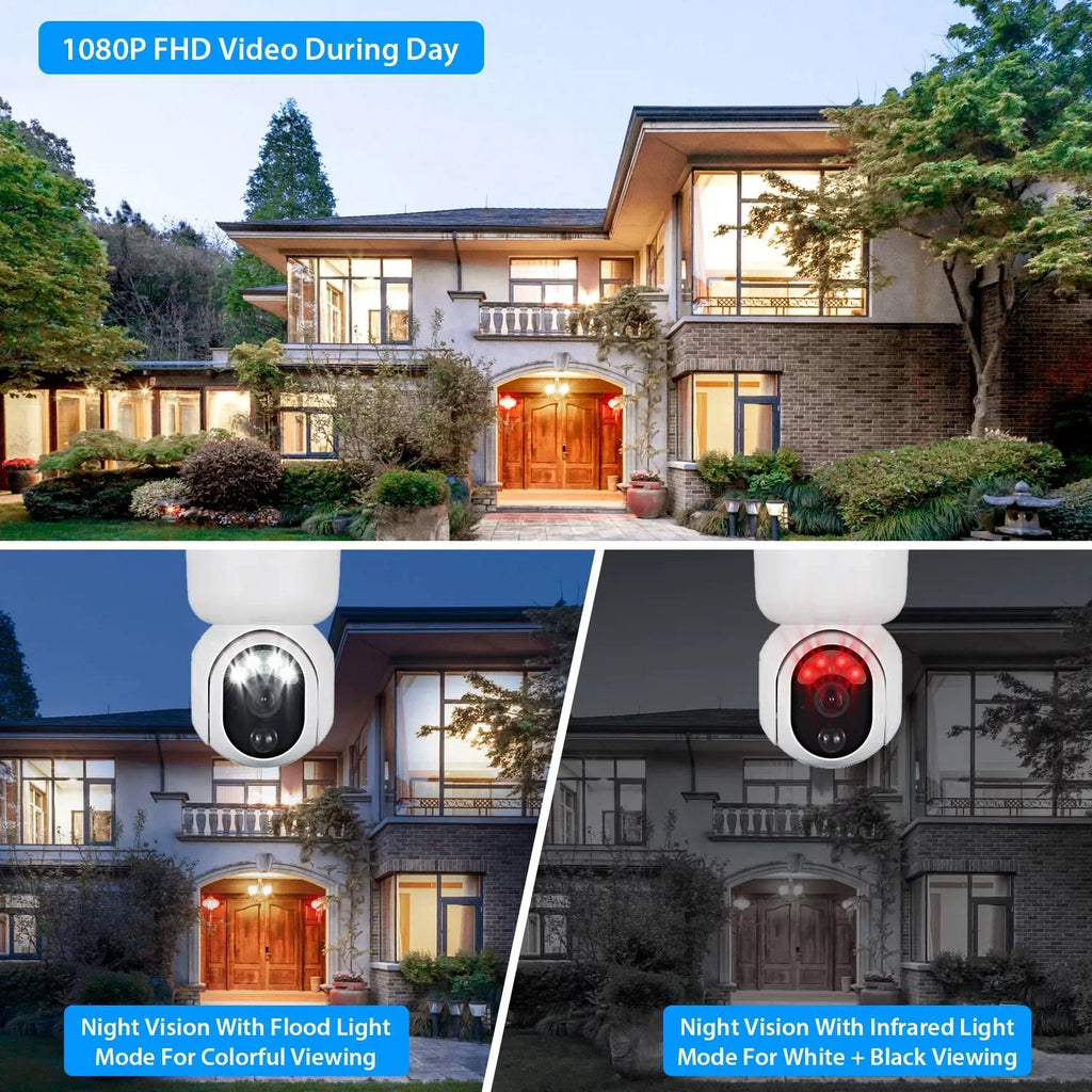 Outdoor Powered Camera Security Battery Audio for Light Wireless WIFI iMounTEK Solar Detection Night Vision Camera Surveillance Siren 2-Way Color 1080P Home Flood Human