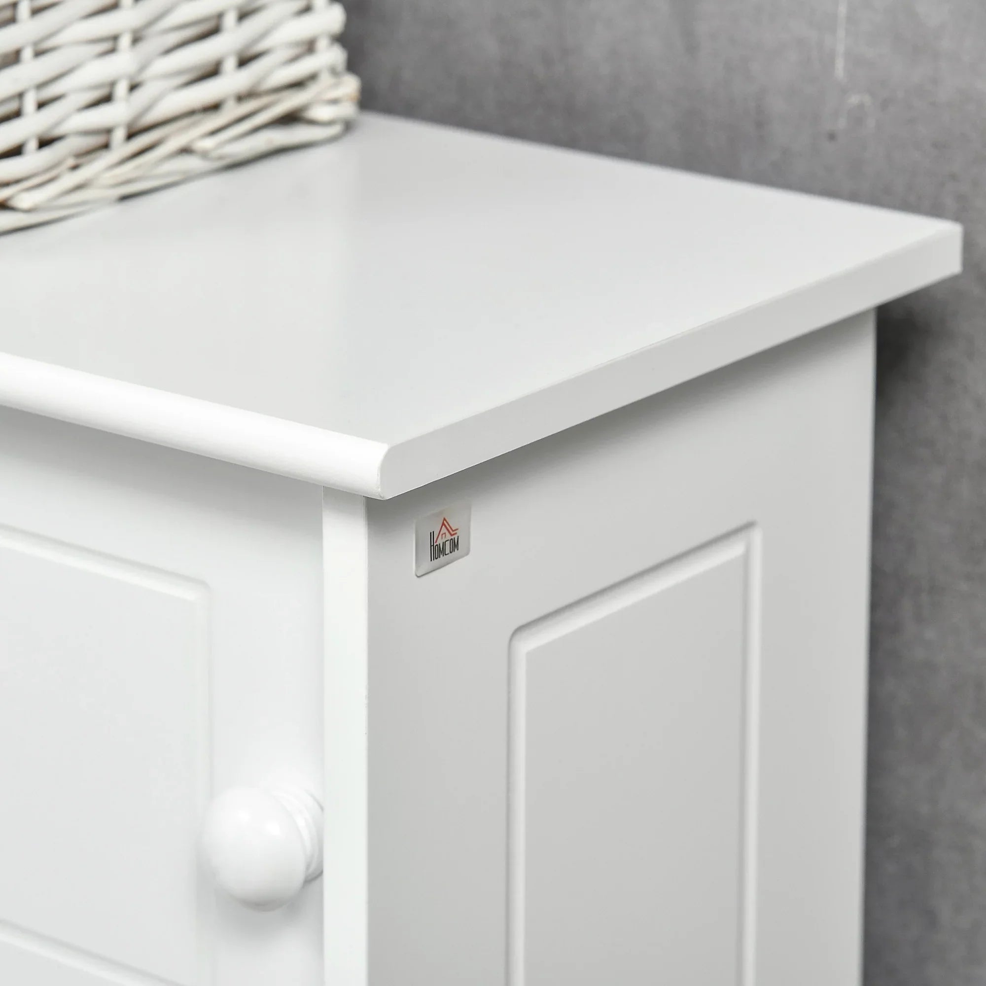 Organizer Cabinet, Storage Shelves, Toilet Rack, Over the Bathroom White Adjustable with Toilet Bathroom Freestanding kleankin