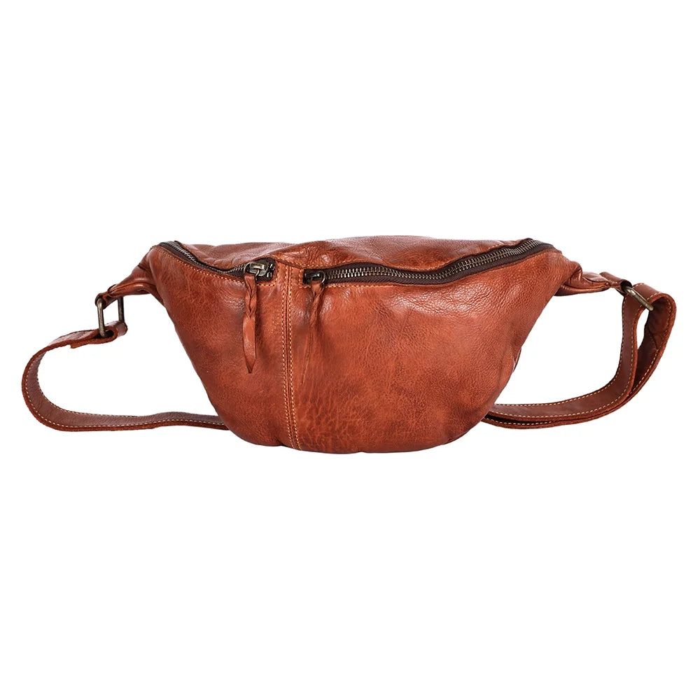 Nmbgm153 Purse Leather Pack Vintage Never Women Cowhide Handmade Western Fanny NM Mind Genuine Bag Handbag