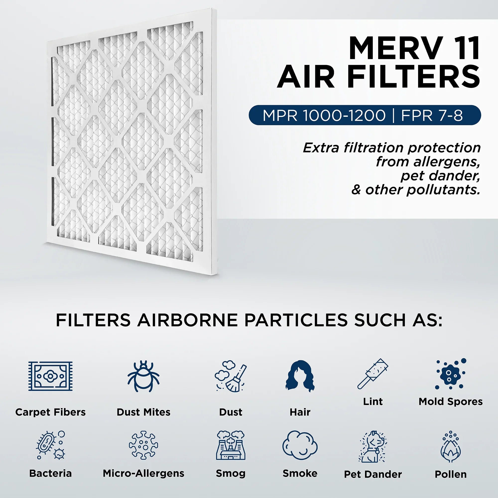 MPR 1 x x 16-3/8 11, 1" Furnace Pleated Size: 1000 21-1/2 Actual 3/4 21-1/2 AC Air Pamlico. MERV x 6. 16-3/8 Quantity x Filters by