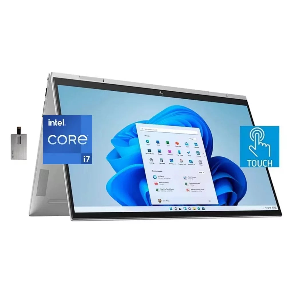 Xe 11 RAM, Generation i7-1260P,32GB Envy Home,Silver Intel Intel Touchscreen 1TB X360 Windows Newest HP SSD, Iris 2023 2-in-1 Graphics,Fingerprint 15.6" Core reader,Backlit Laptop,12th