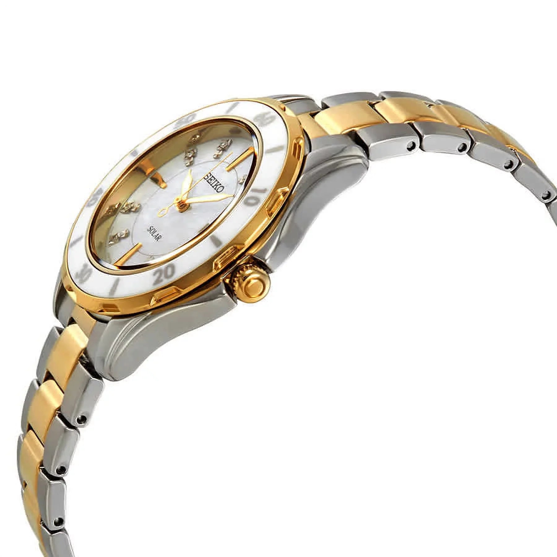 Pearl Seiko of Watch Dial Tone Accent Diamond Solar Two Mother SUT338 Women's
