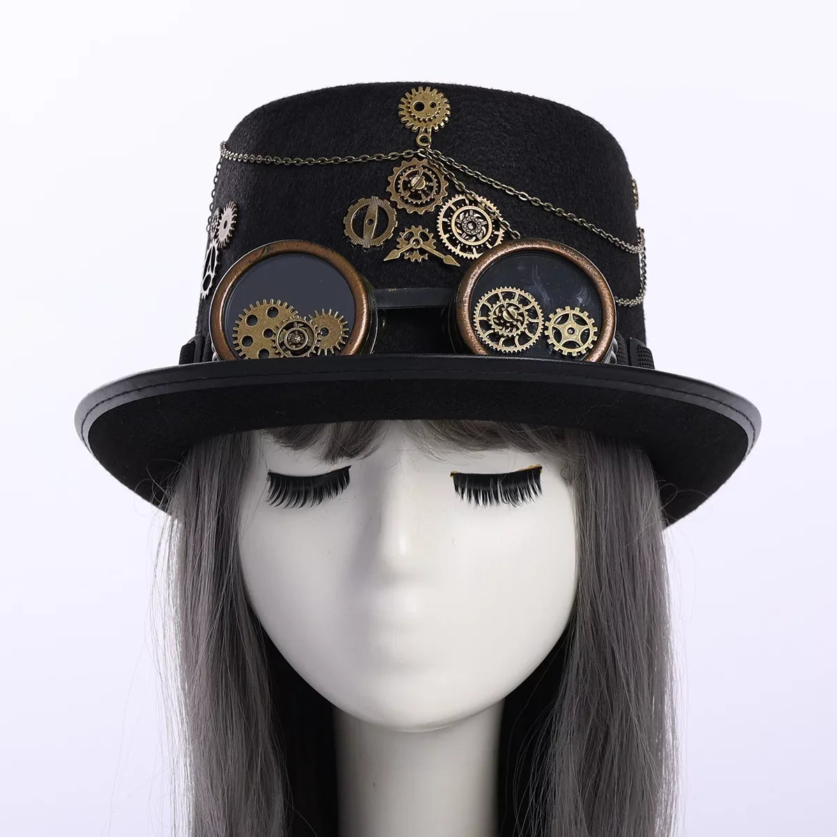 Unisex Steampunk with Gothic Hats Punk GRACEART Hallo Goggle Top Hat