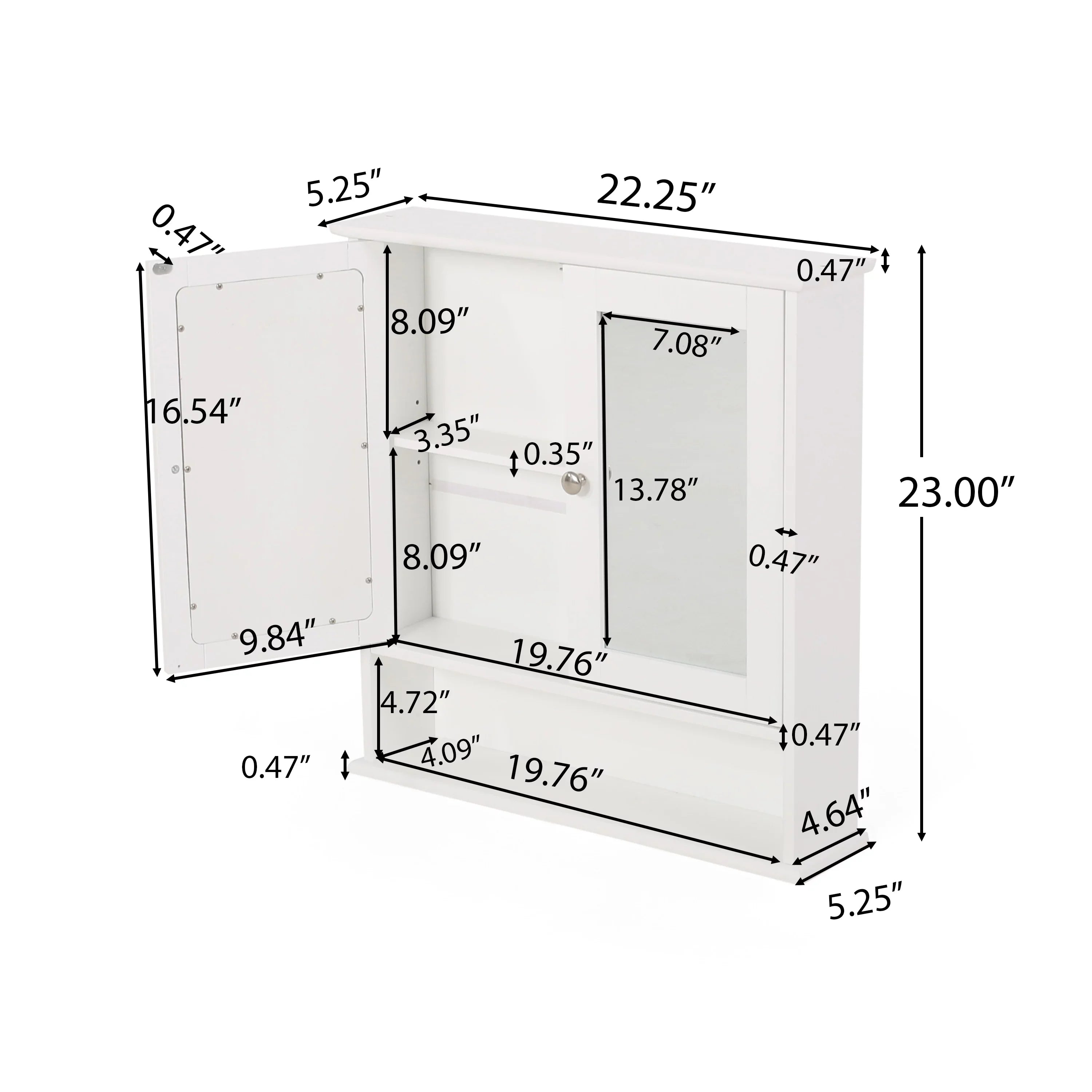 Matte Cabinet Mirrors, Blaze Door 2 Medicine Modern with White House Noble