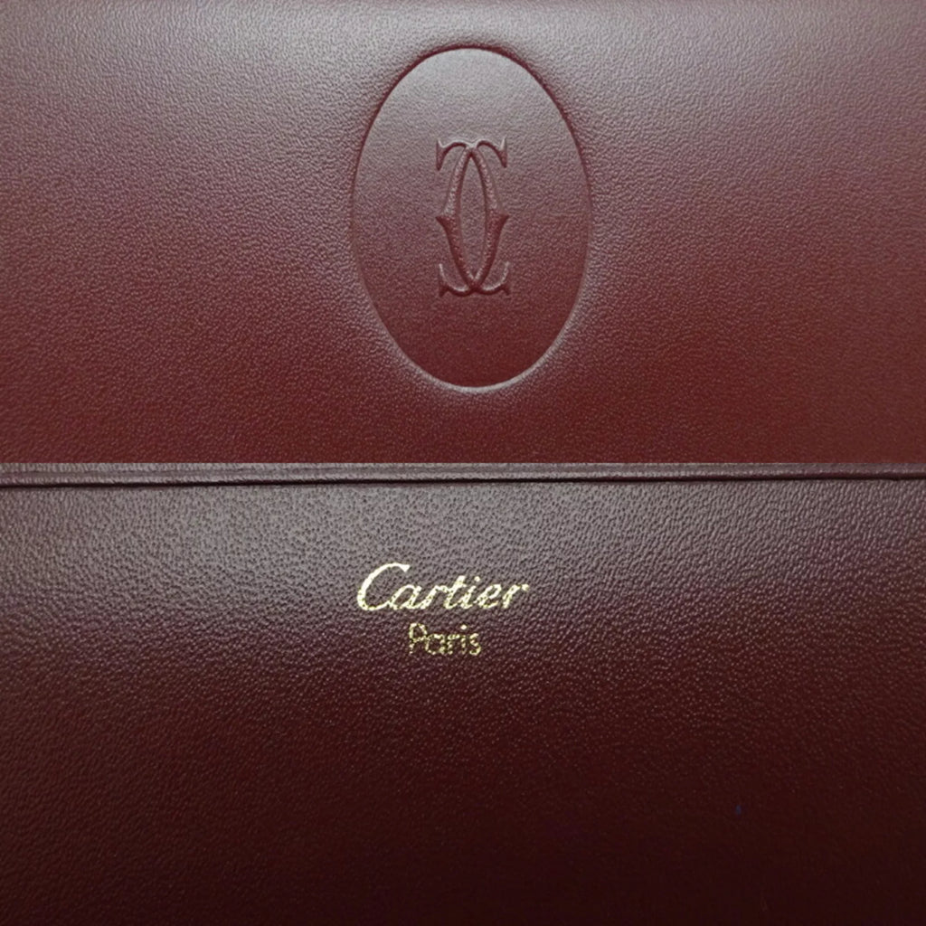 (Good) Women's Mastline Bordeaux (Red) Wallet Cartier Pre-Owned Long Leather