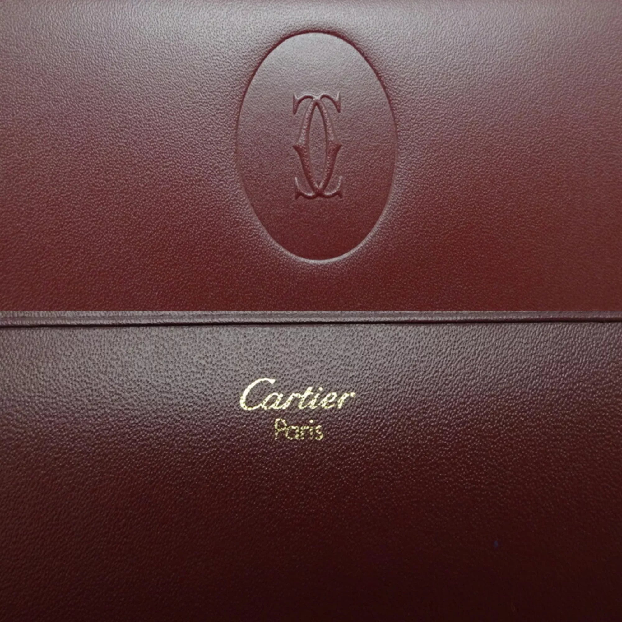 (Good) Women's Mastline Bordeaux (Red) Wallet Cartier Pre-Owned Long Leather