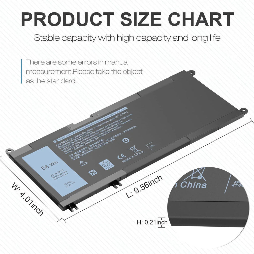 3380 Battery 3480 3590 33YDH For P30E001 3580 3490 Dell Laptop Latitude US W7NKD
