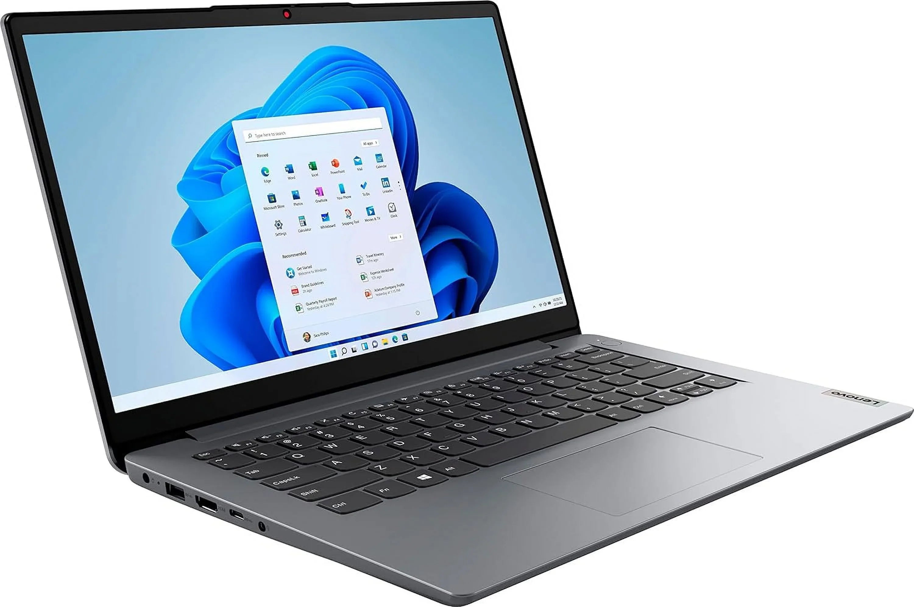 Computer, Lenovo Office 5.1, Laptop S Windows Grey, + DDR4 N5030 RAM, 6, Processor, Intel 1i IdeaPad 64GB 11 Silver Pentium Card, WiFi 14" Cloud 1-Year 365, 4GB eMMC Bluetooth 128GB SD