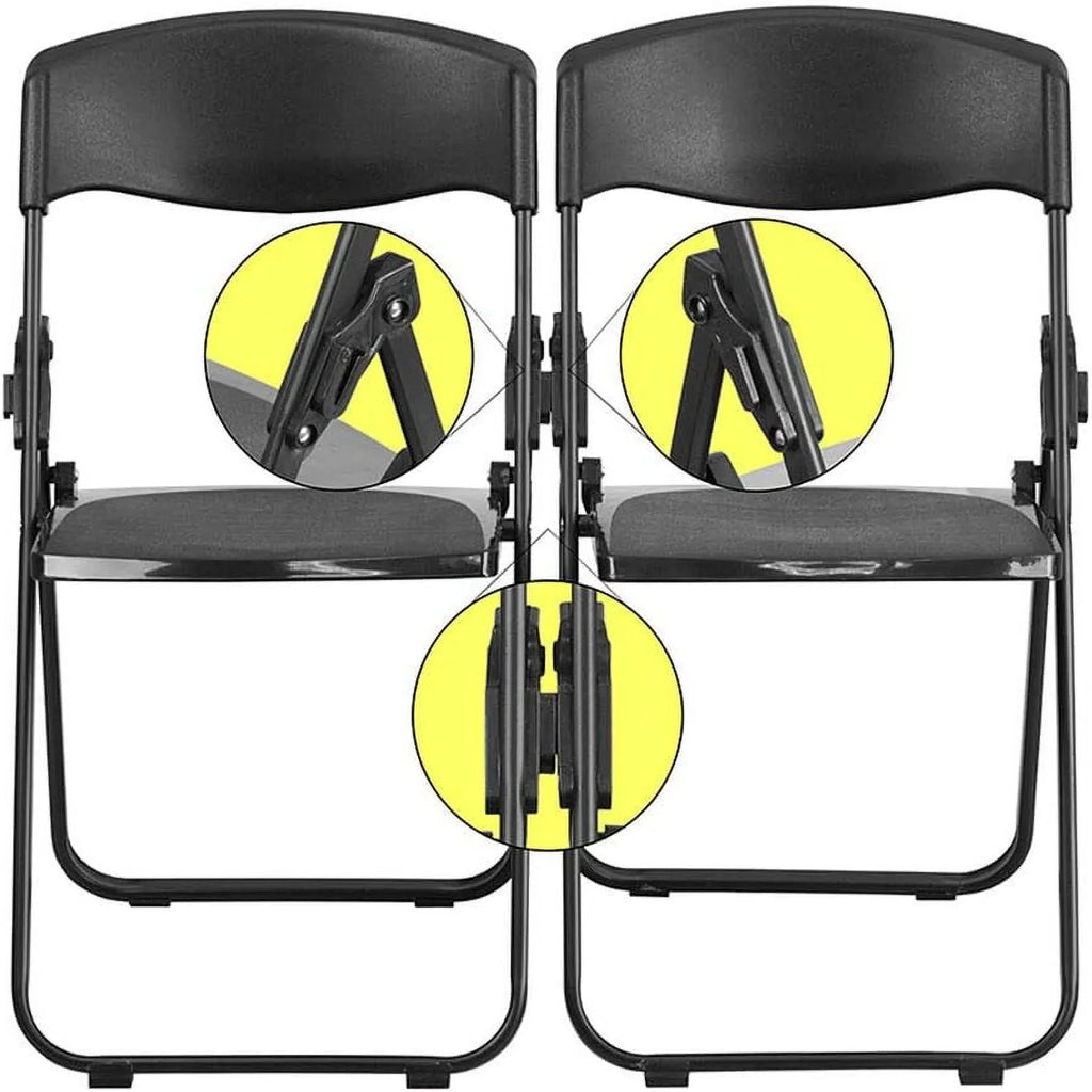 Ganging Chair Heavy Duty Built-In Plastic Capacity HERCULES Series Lb. 500 Brackets Black Folding With