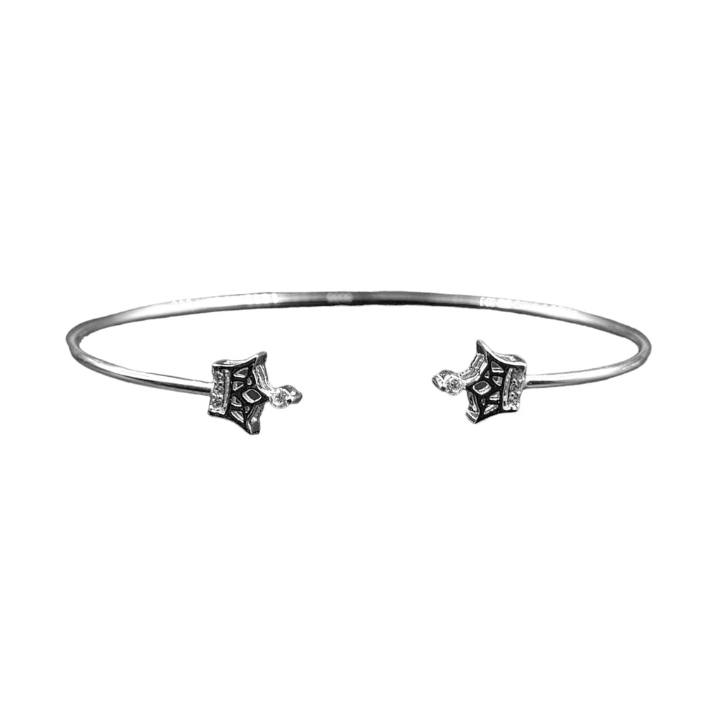 Silver Crown cuff Handmade style Bracelet Open Bracelet jewelry With Kada Solid Gift Ends for idea CZ Best Girls Adjustable
