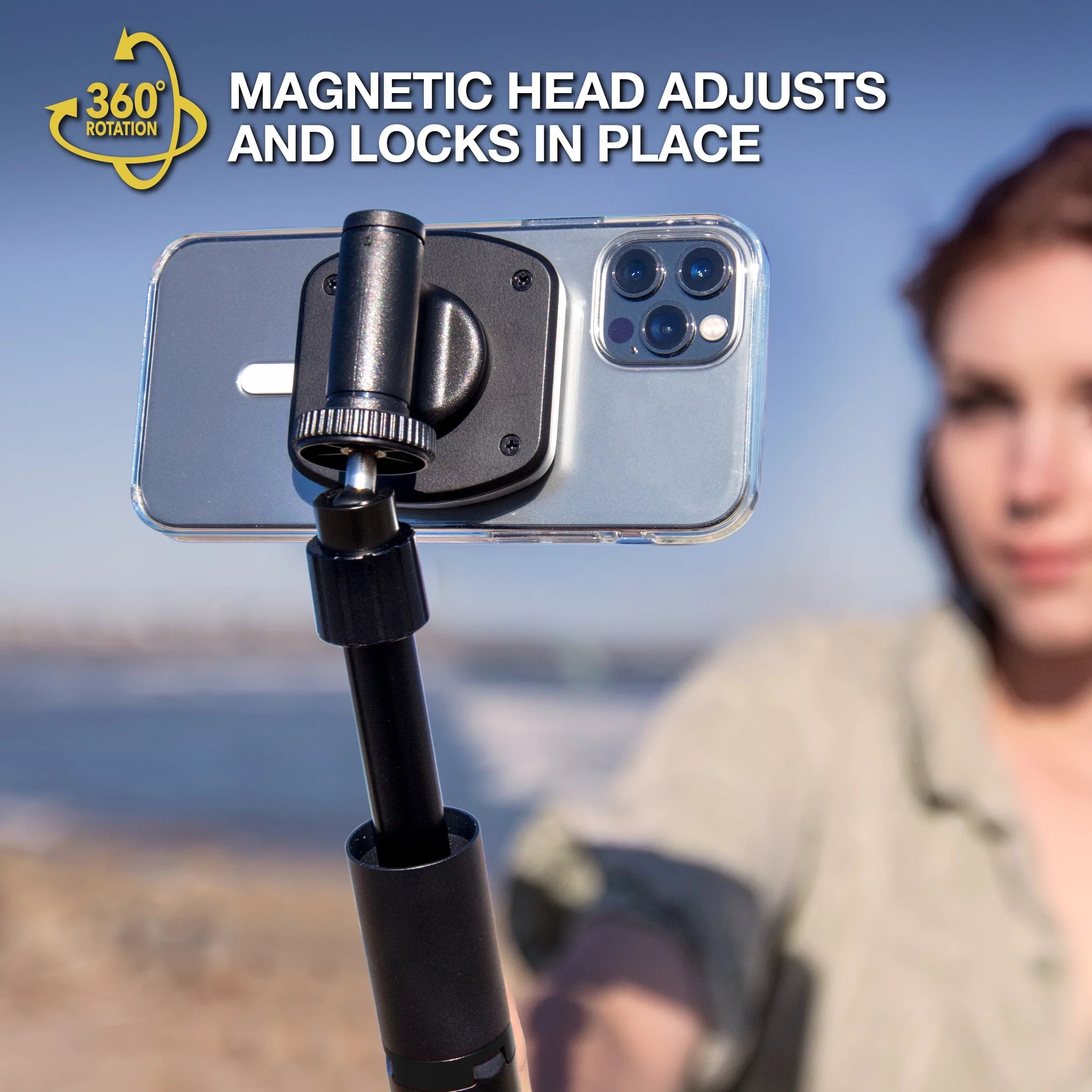 2 with Phone Tripod/Selfie Adjustable MP2TR1-SP Mount Black Pro Stick MagicMount Scosche Arm,