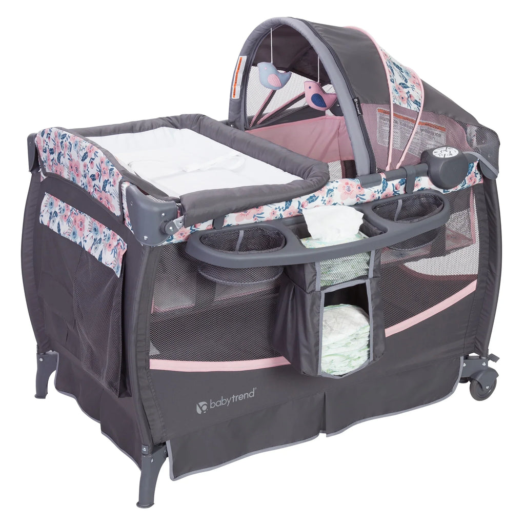 Center – Baby Deluxe Trend Playard II Bluebell with Bag Pink Travel Nursery
