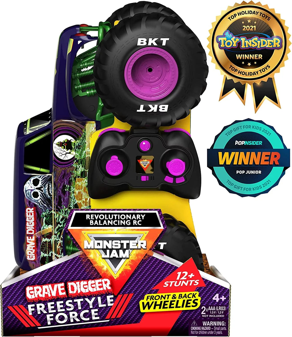 Adults, Car, Freestyle Monster Grave Monster Force, Kids for Remote Boys and 1:15 Official Toys Scale Jam, Control Digger Truck