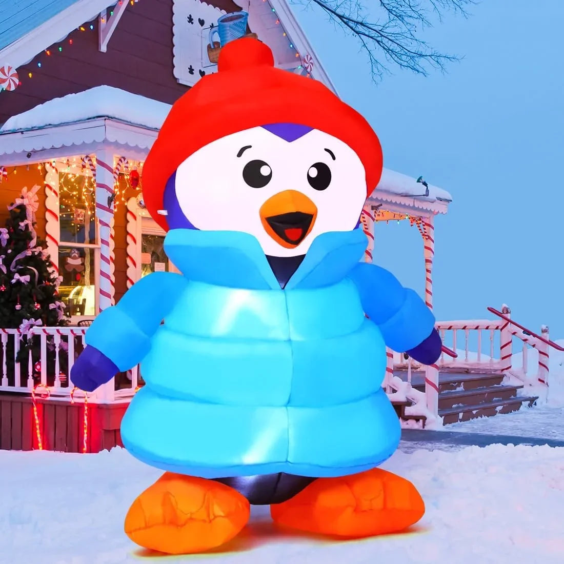 Clearance Penguin Inflatable Inflatable Christmas with Inflatable for Penguin 6 FT GOOSH Christmas Decorations Christmas Outdoor Hat, Decorations Outdoor Penguin LED Xmas Lights, Decorations with