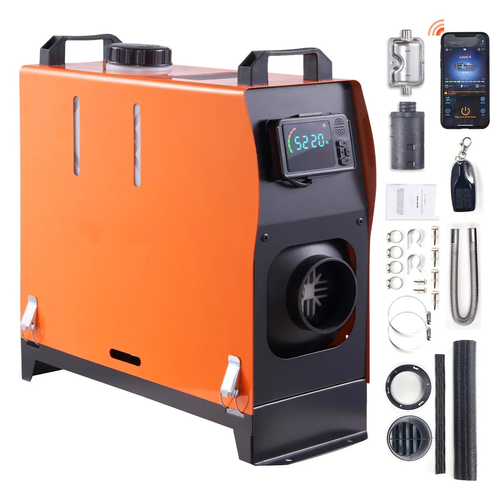 RV Heater Trailer KW Parking Diesel BENTISM 8 App and All-on-one Home Portable Bluetooth LCD, Camper with Control Heater, for Automatic Air Boat Adjustment, Altitude Remote Heater Van Diesel Control