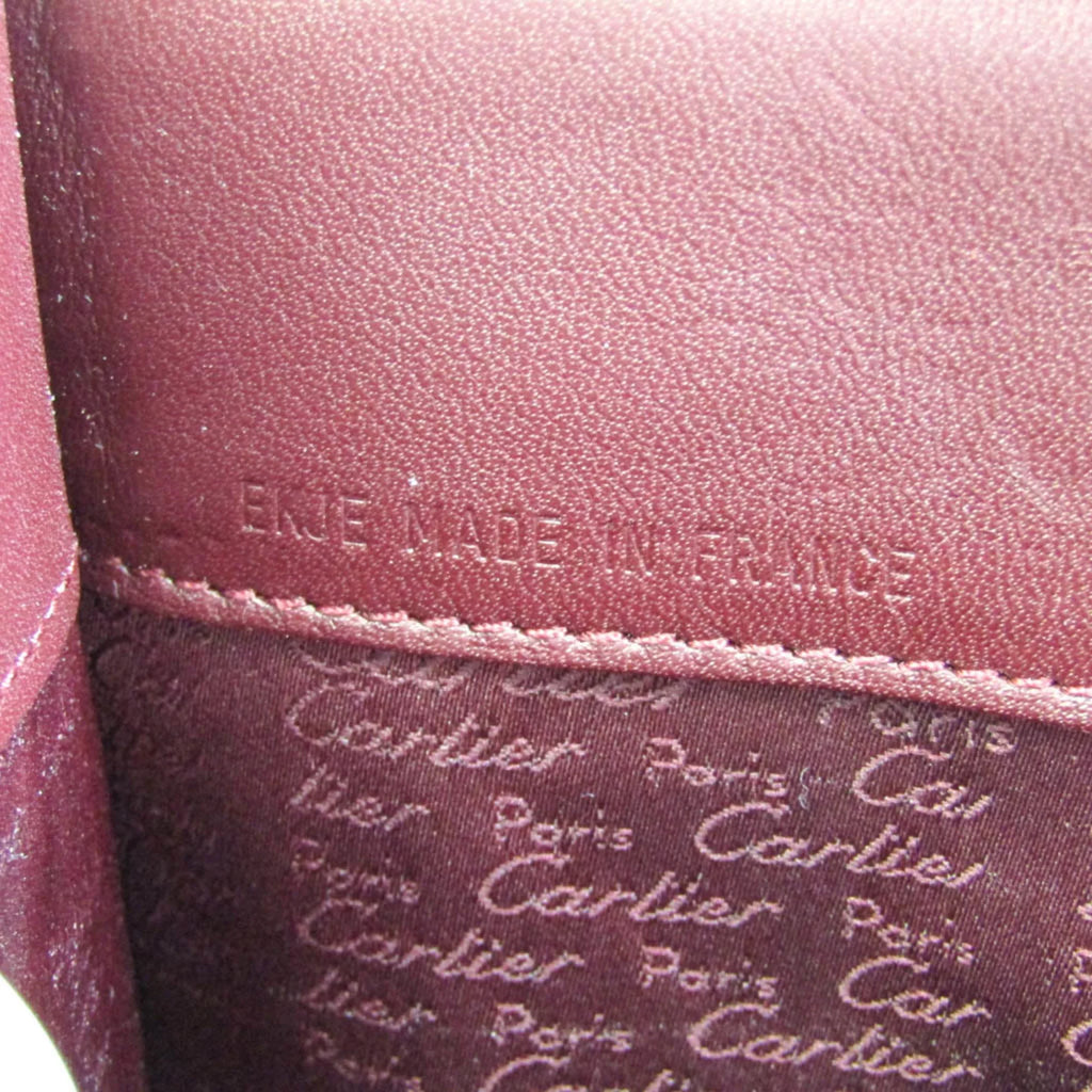 Bag Pre-Owned Tote Cabochon (Good) Cartier Women's Bordeaux Leather