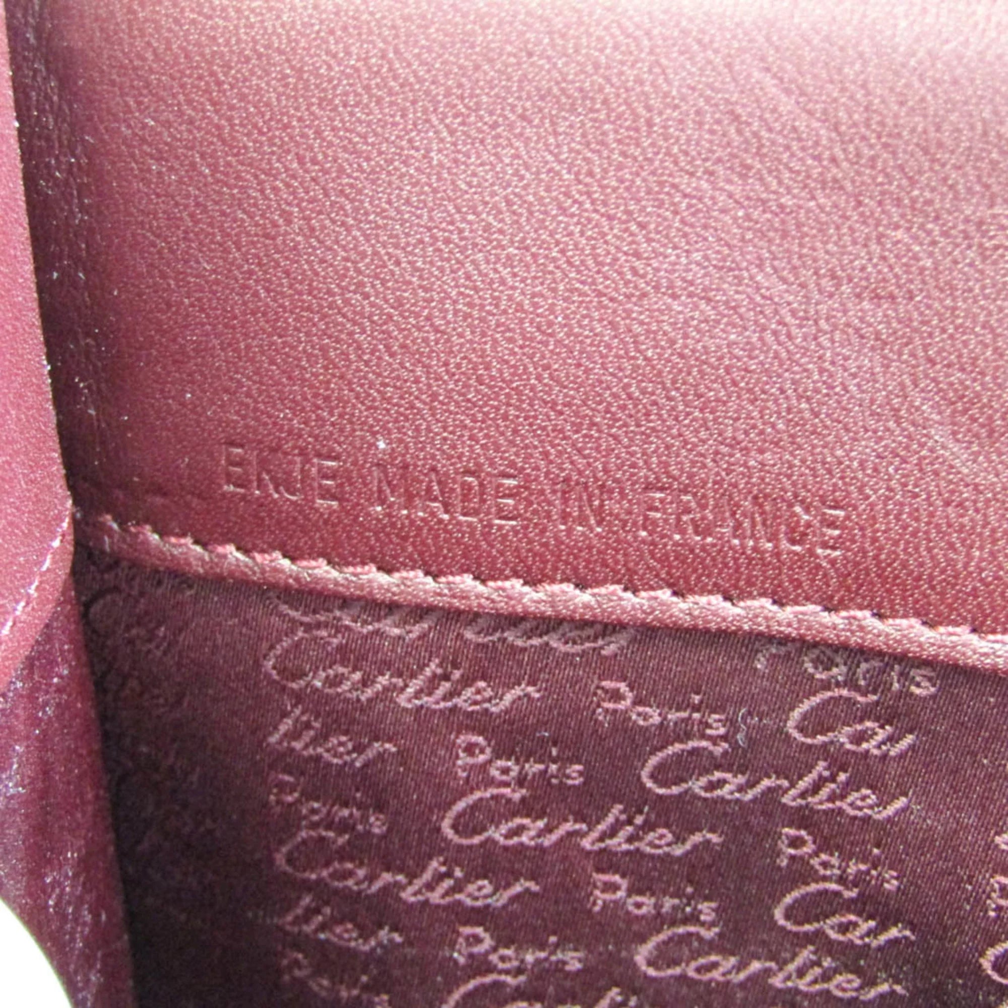 Bag Pre-Owned Tote Cabochon (Good) Cartier Women's Bordeaux Leather