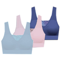 Thru Fits Bra 38D/DD Burke Padded 2X 40C/D Pads-3-Pack Comfort Seamless Delta - w/Removable