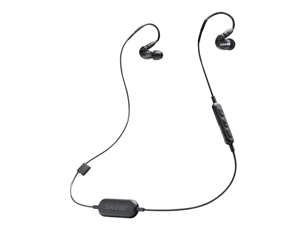 isolating with - Sound mic earphones Bluetooth mount - SE215 - - Wireless - - Isolating black translucent noise in-ear Shure over-the-ear - - wireless