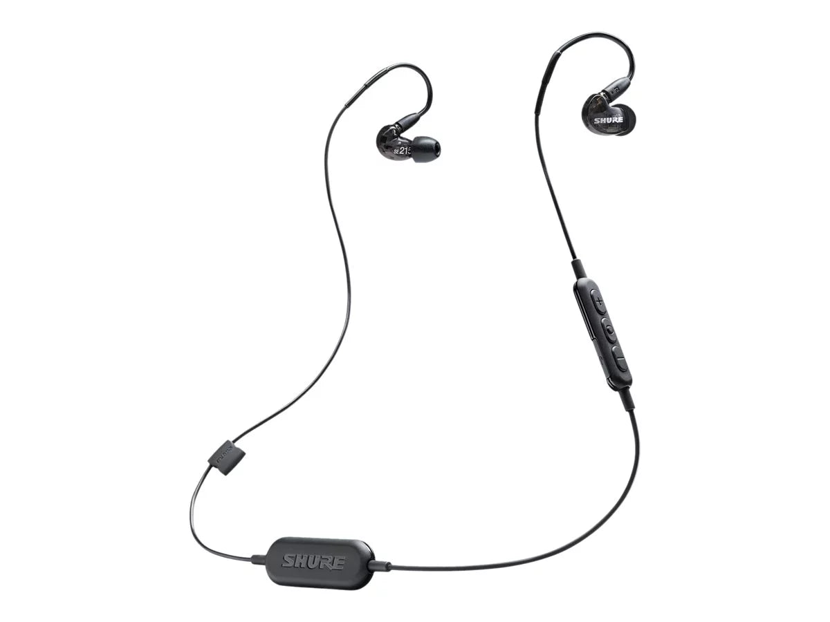 isolating with - Sound mic earphones Bluetooth mount - SE215 - - Wireless - - Isolating black translucent noise in-ear Shure over-the-ear - - wireless