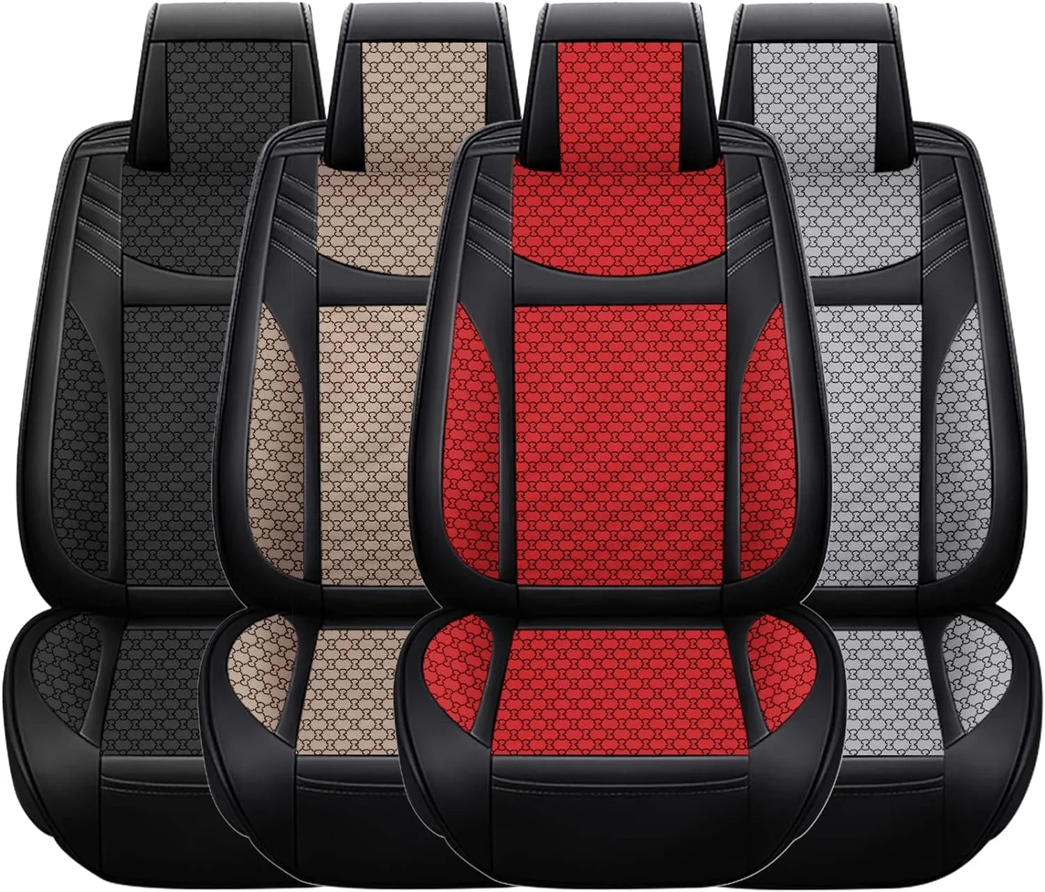 KABUQI Accessories Steering ci,same Guc Trucks, model Luxury Leather Full Covers and 5 for Pick-up Automotive Seat Wheel Cars Set Covers Pillows Included(Gray) high-end & SUV Cover Seat Fit Seat