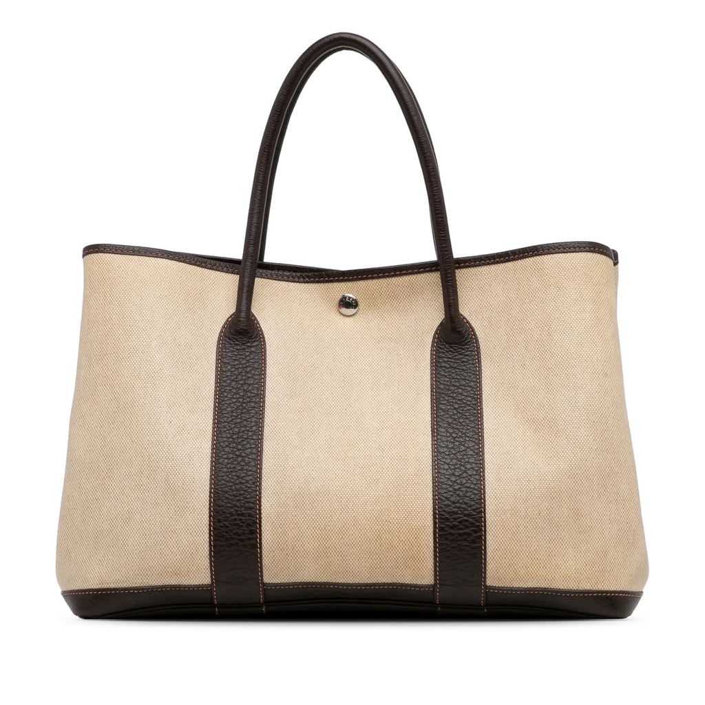 Hermès Party Tote (Good) Unisex Bag Pre-Owned Brown Garden 36 Canvas Toile Fabric Authenticated