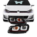 '- U-Halo] GOLF Stripe Black [Red VW Tube Projector LED 10-14 For AKKON Headlight Pair Bazel GTI Dual